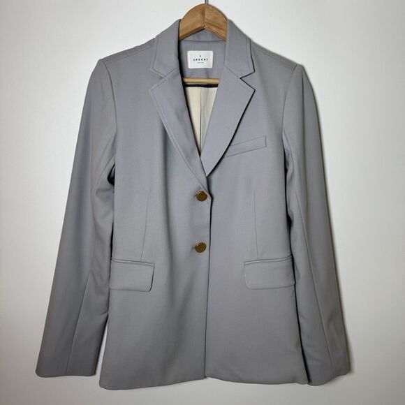 Argent Wool Suit Jacket Blazer Women 8 Gray Preppy Academia Modern Classic USA - Picture 1 of 16
